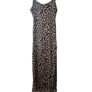 See You Monday Brown Leopard Print Sheath Dress - Size L